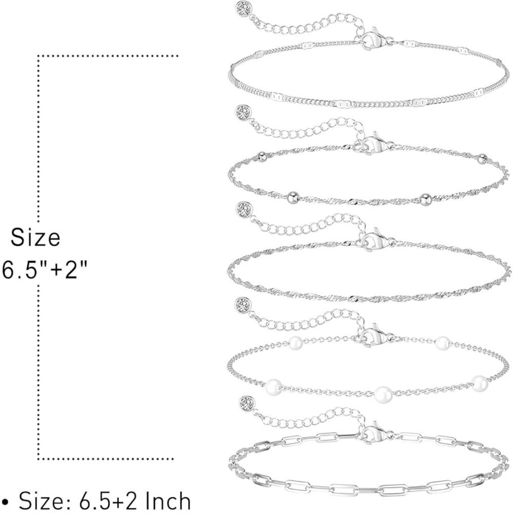 Gold Bracelets For Women, 14k Dainty Gold Plated Stackable Bracelets For Women T View 5